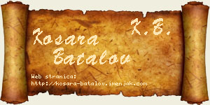 Kosara Batalov vizit kartica